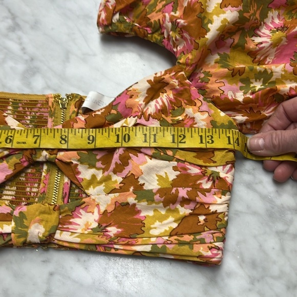 Zimmermann Cropped Cutout Floral Print Puff Sleeve Top Cotton Gauze Size 0 - Picture 10 of 16